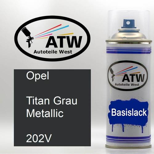 Opel, Titan Grau Metallic, 202V: 400ml Sprühdose, von ATW Autoteile West.